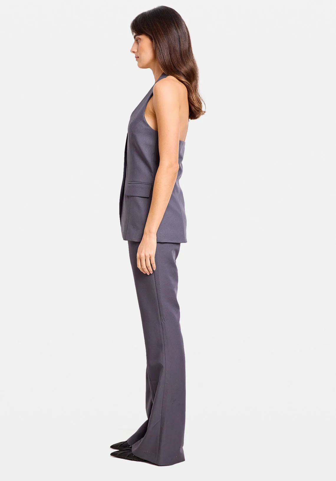 TAILORED LONGLINE VEST COAL