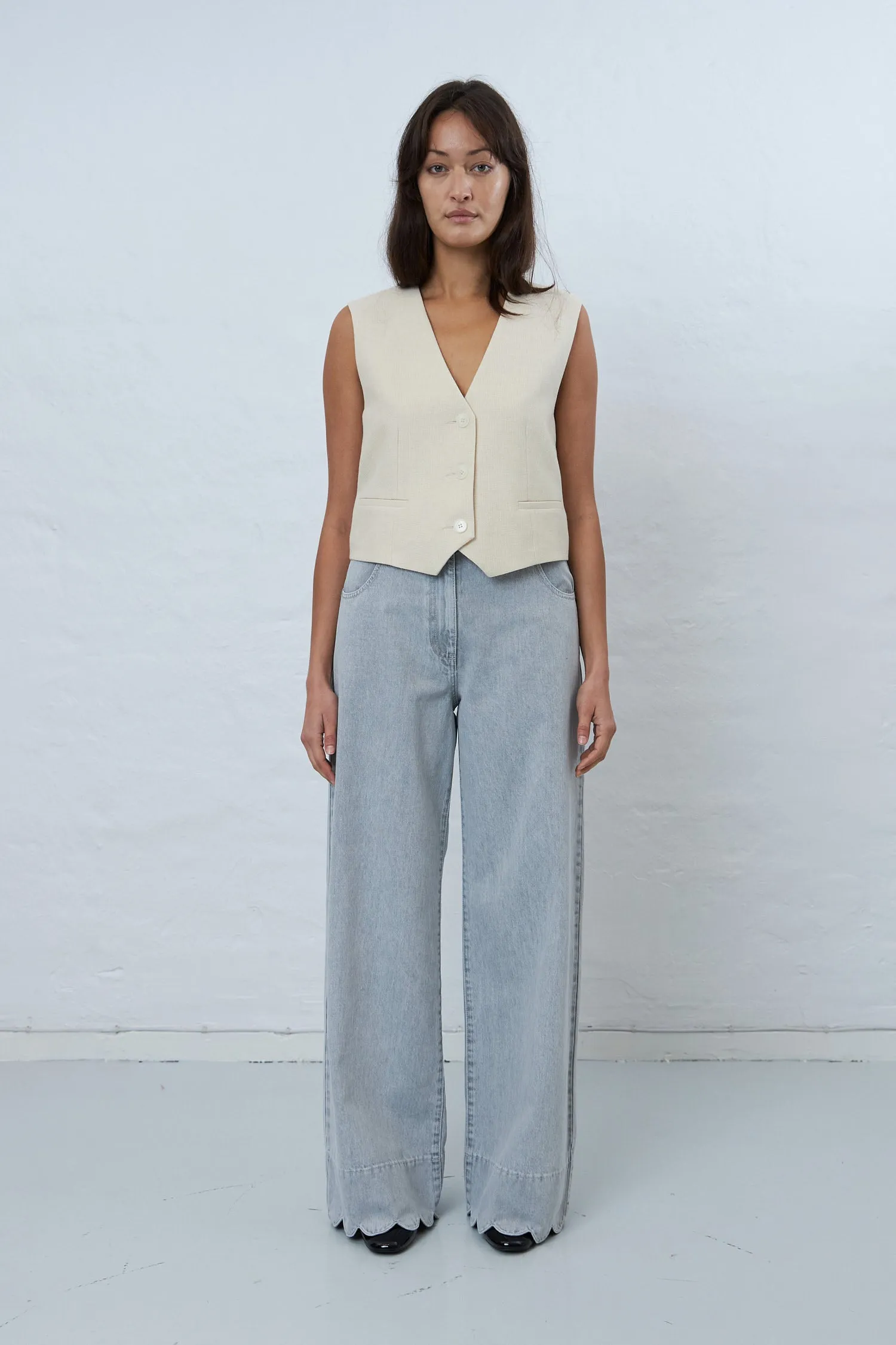 Tailored tuxedo vest - Vanilla