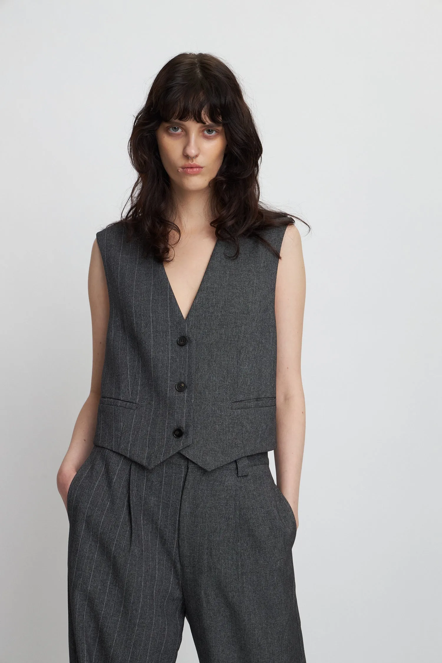 Tailored vest - Charcoal