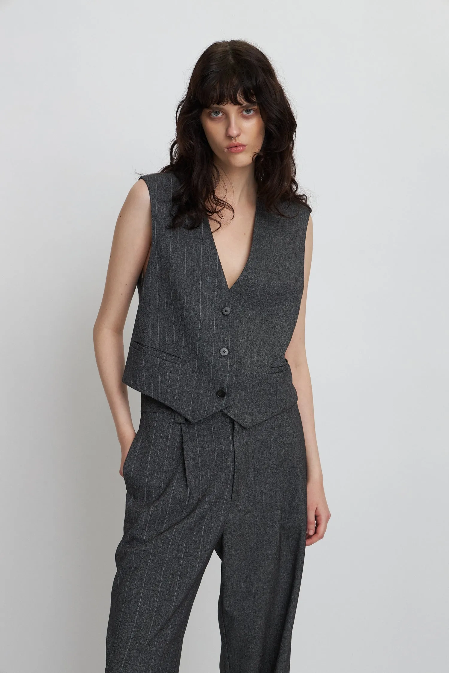 Tailored vest - Charcoal