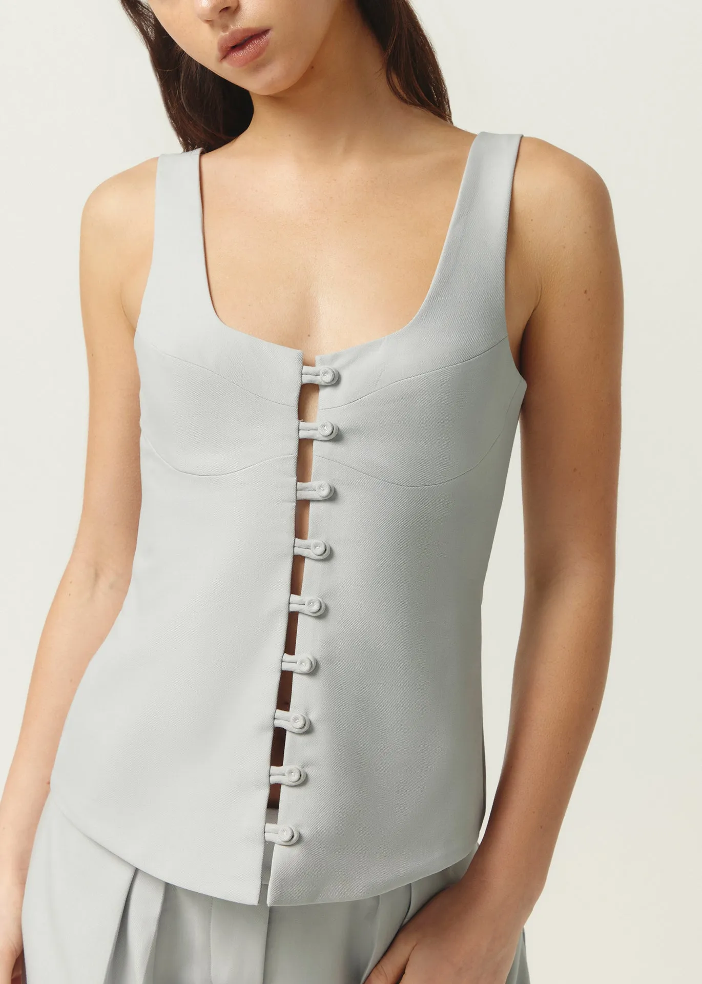 Tailored Vest, Silver