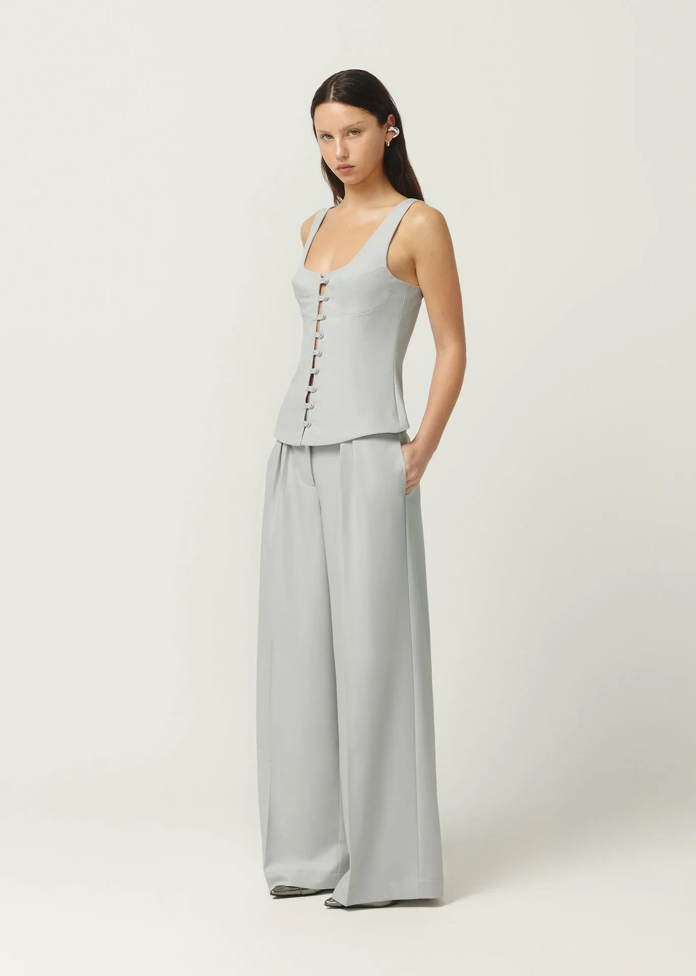 Tailored Vest, Silver