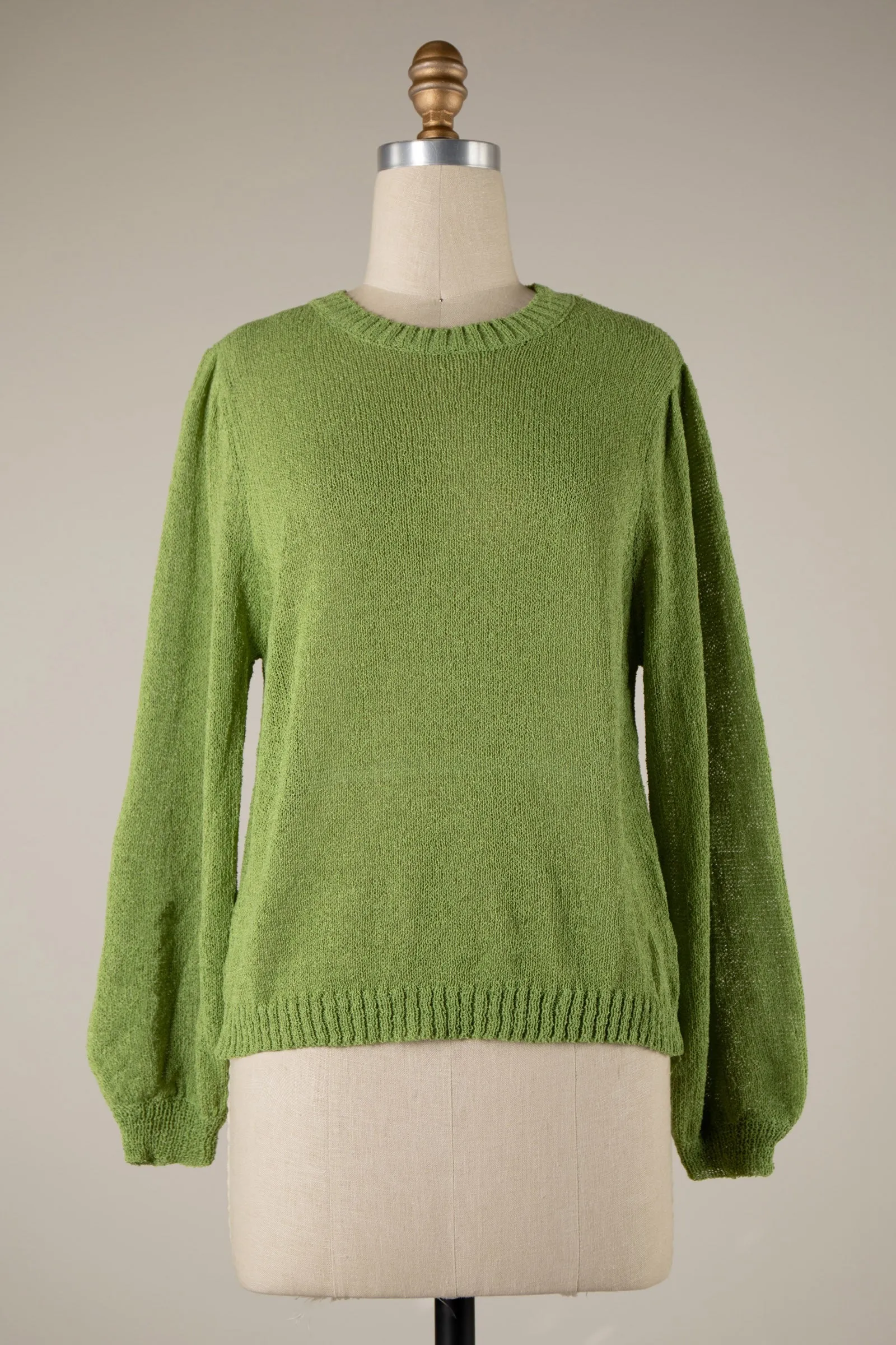 THIN SHEER CABLE KNIT PULLOVER SWEATER 1 PACK