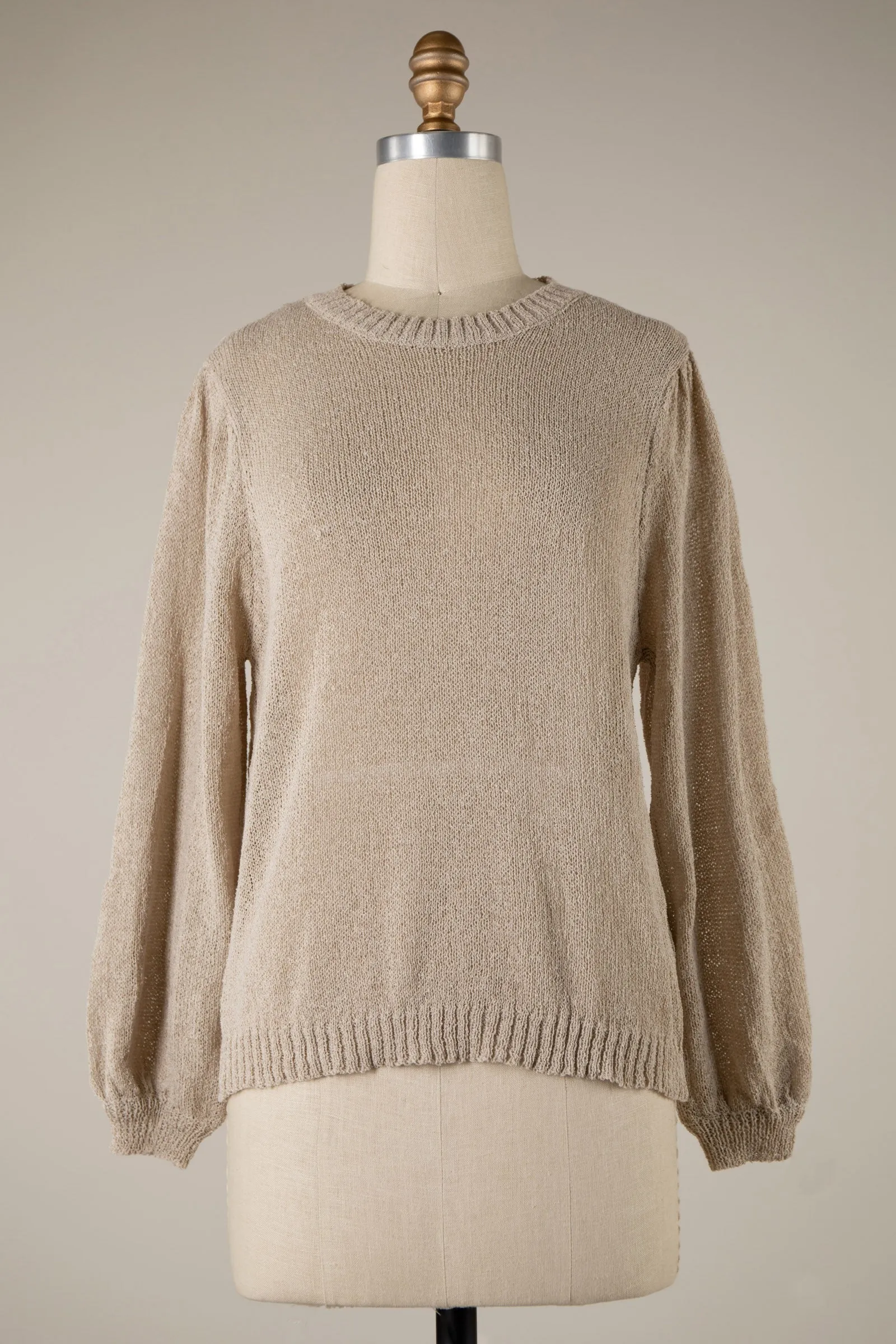 THIN SHEER CABLE KNIT PULLOVER SWEATER 1 PACK