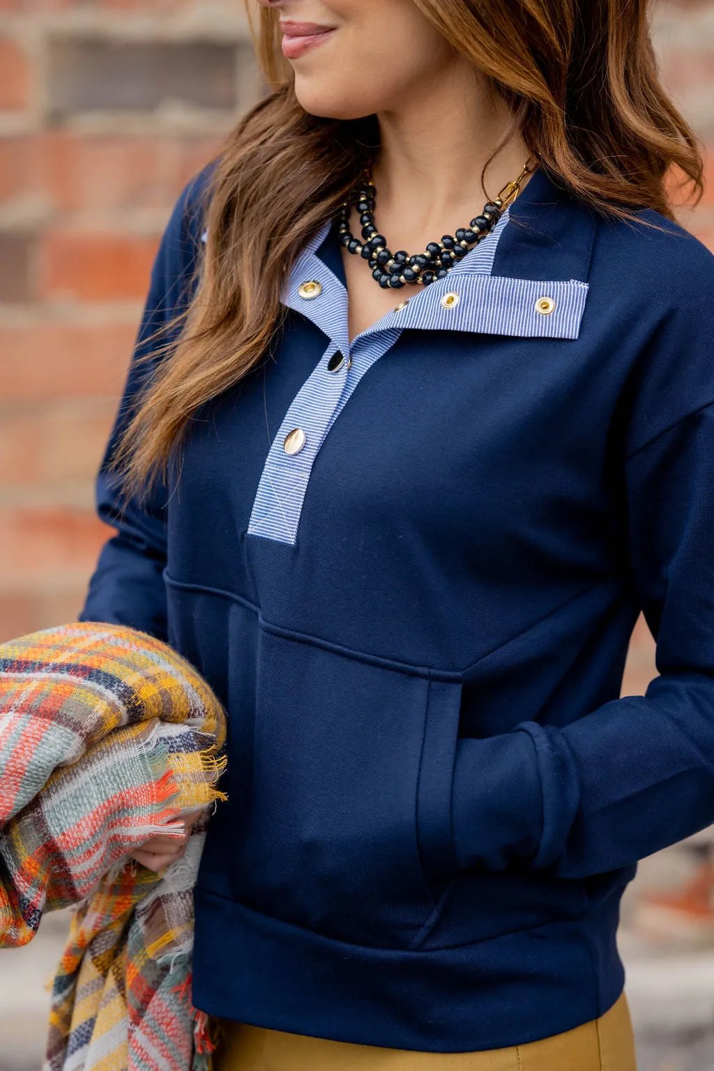 Thin Stripe Accented Pullover