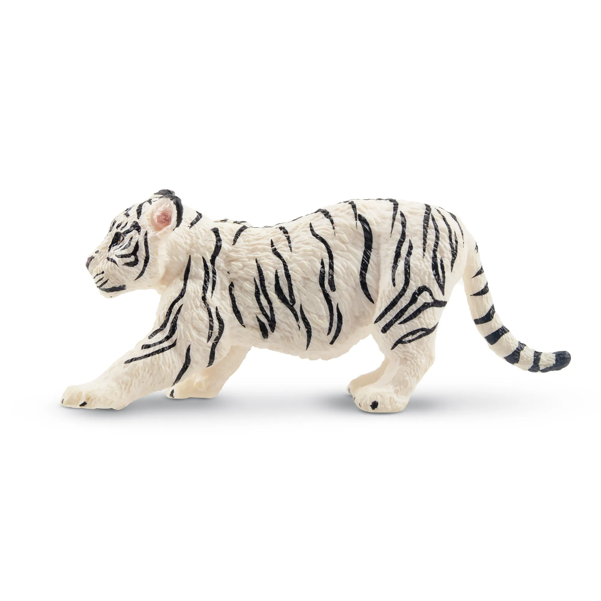 Toymany Stretching White Tiger Cub Figurine Toy