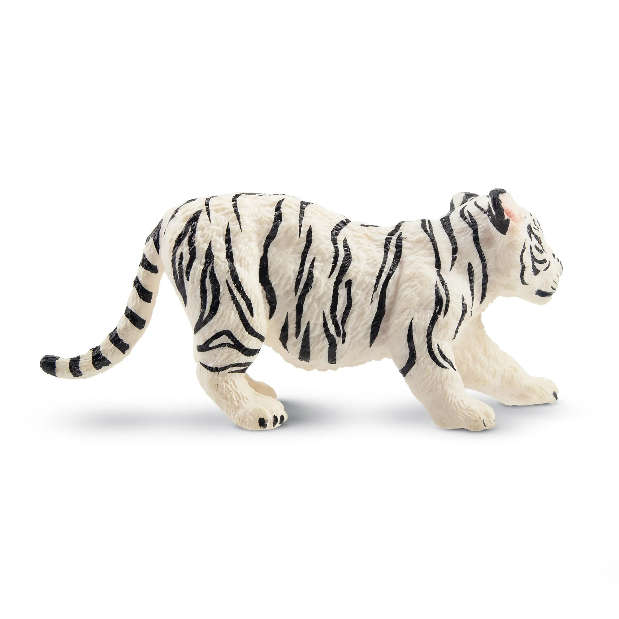 Toymany Stretching White Tiger Cub Figurine Toy