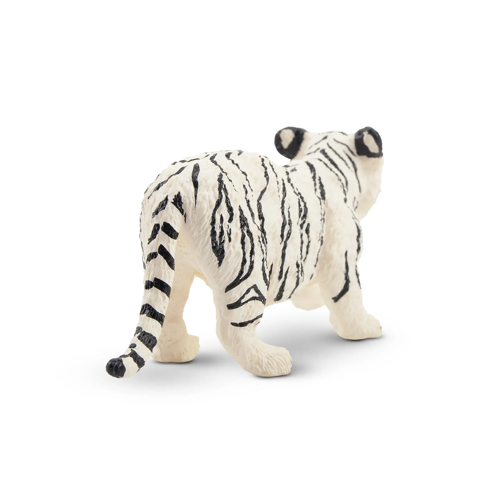 Toymany Stretching White Tiger Cub Figurine Toy
