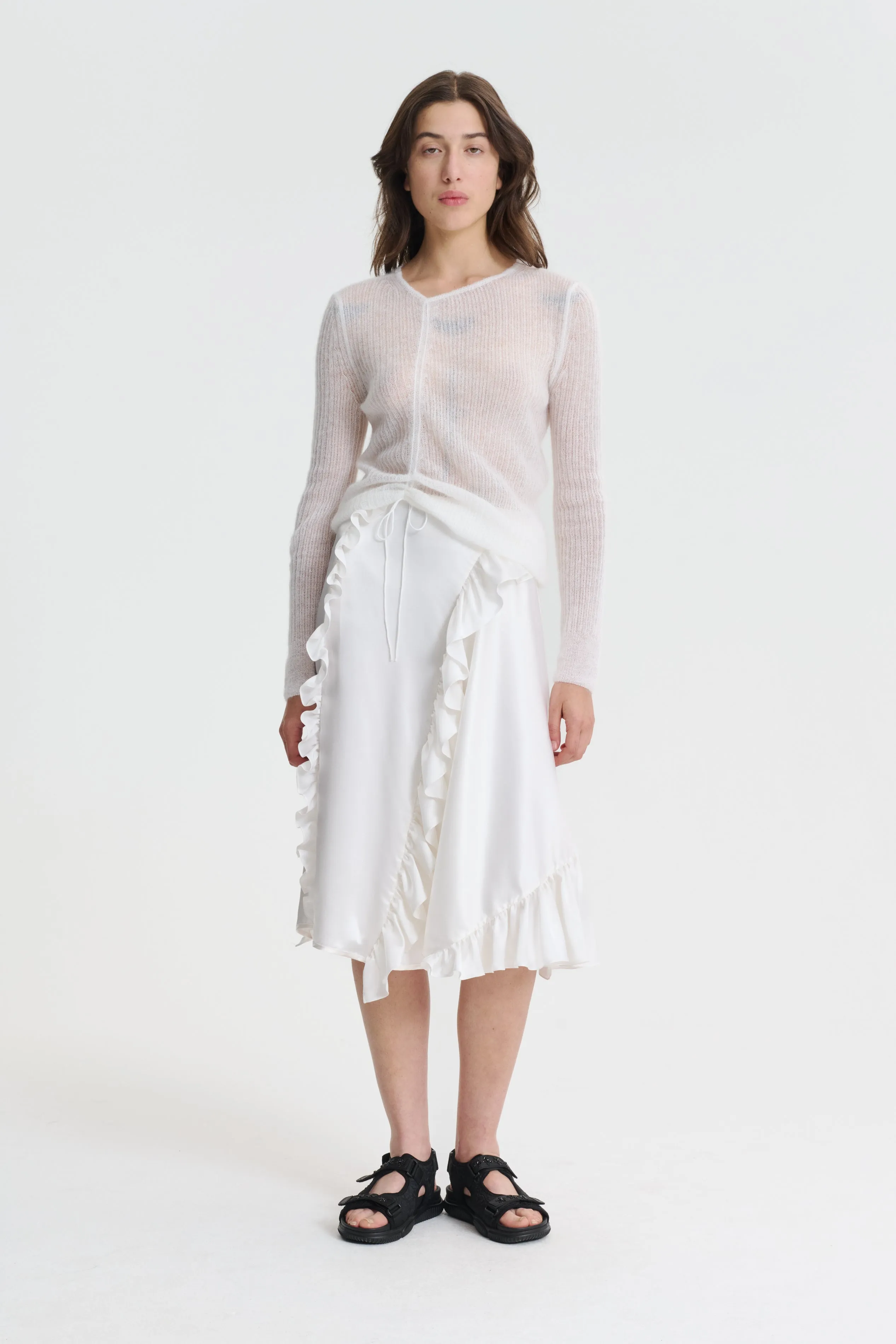 USSI | PULLOVER MOHAIR KNIT WHITE