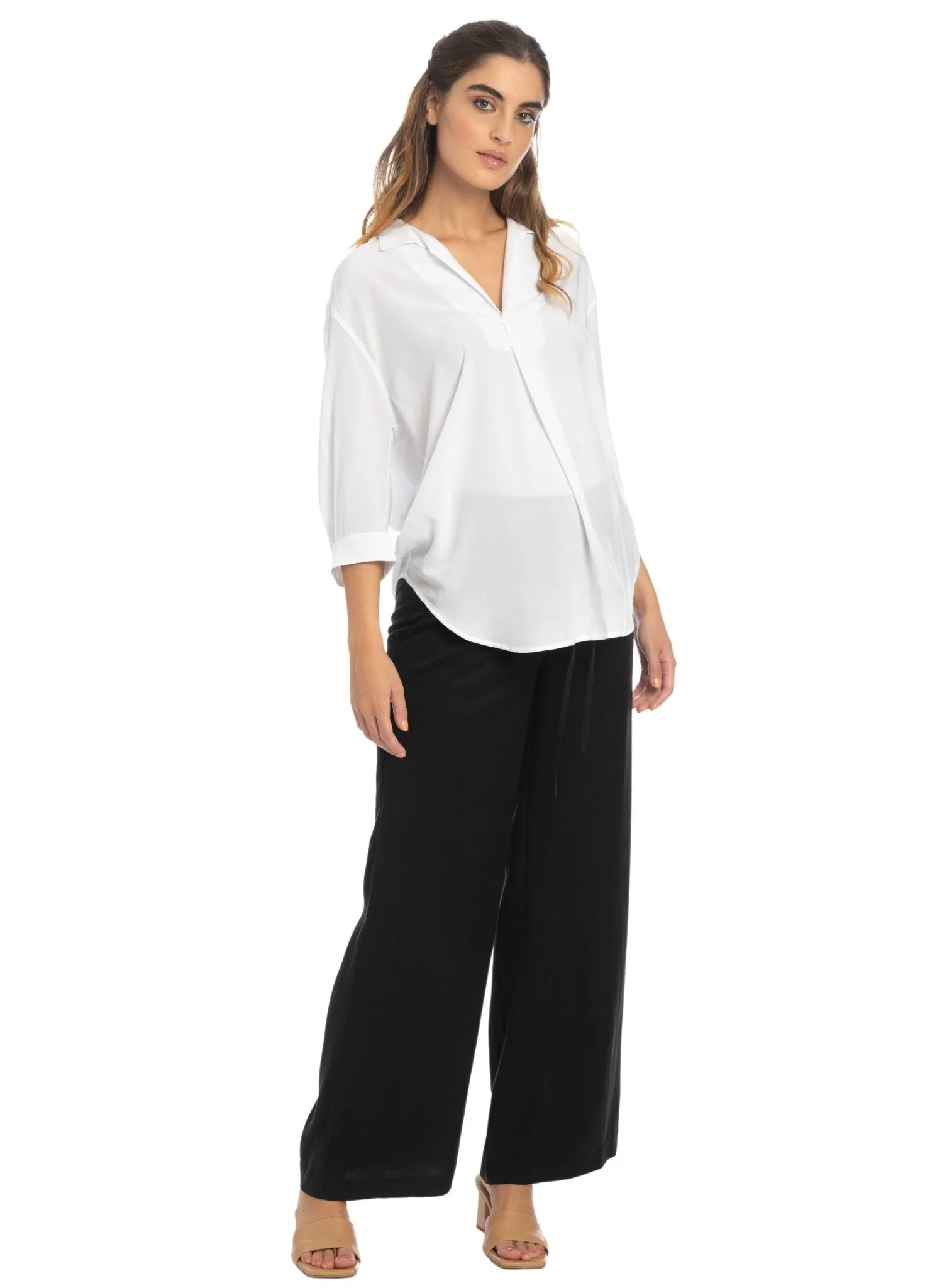 Warren Maternity Trouser in Soft Tencel - Black