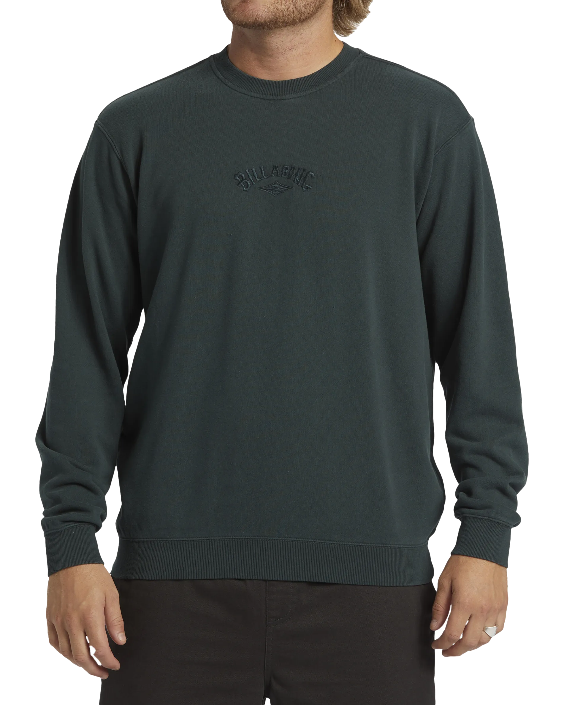Wave Washed Sweatshirt in Forest Green