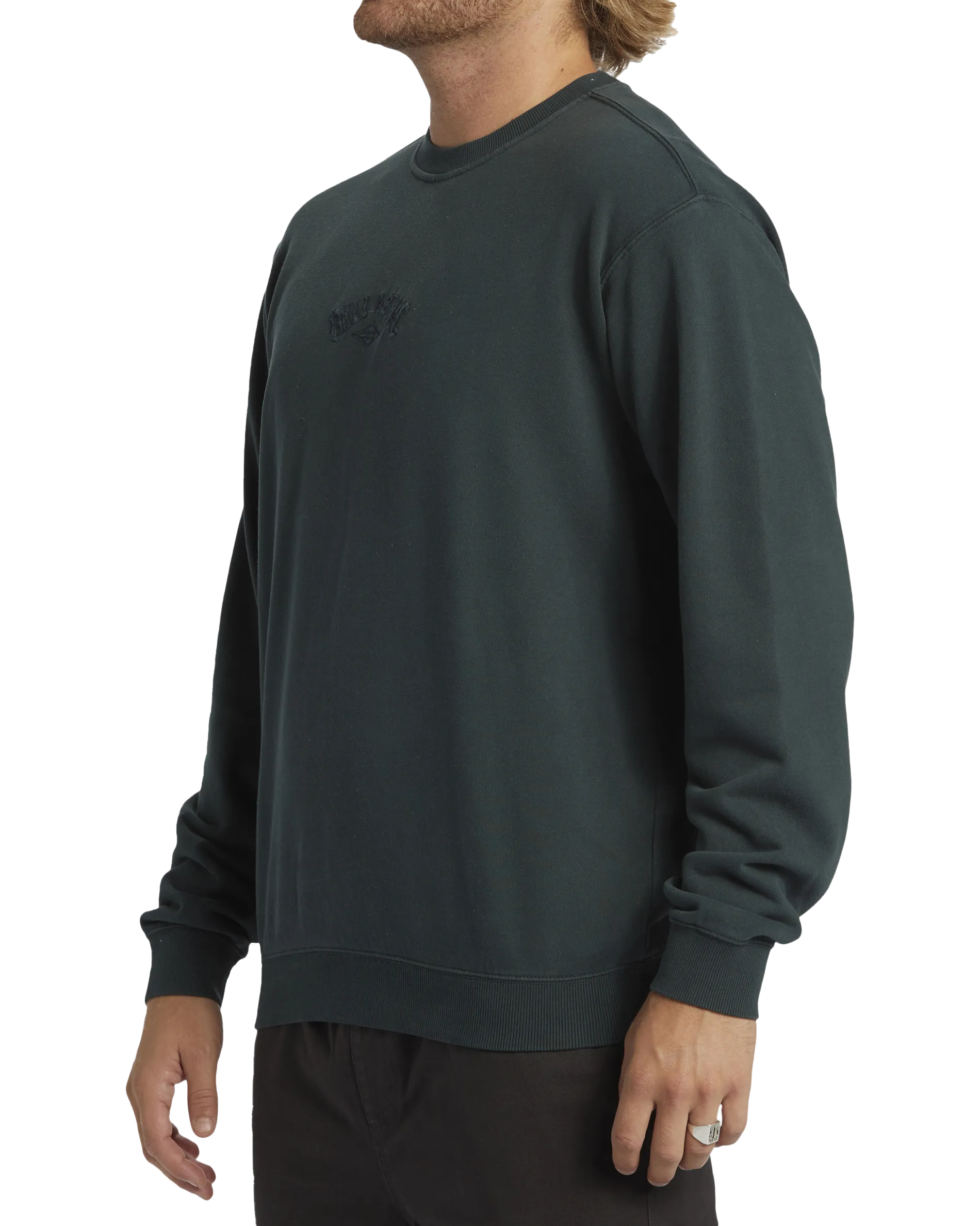 Wave Washed Sweatshirt in Forest Green