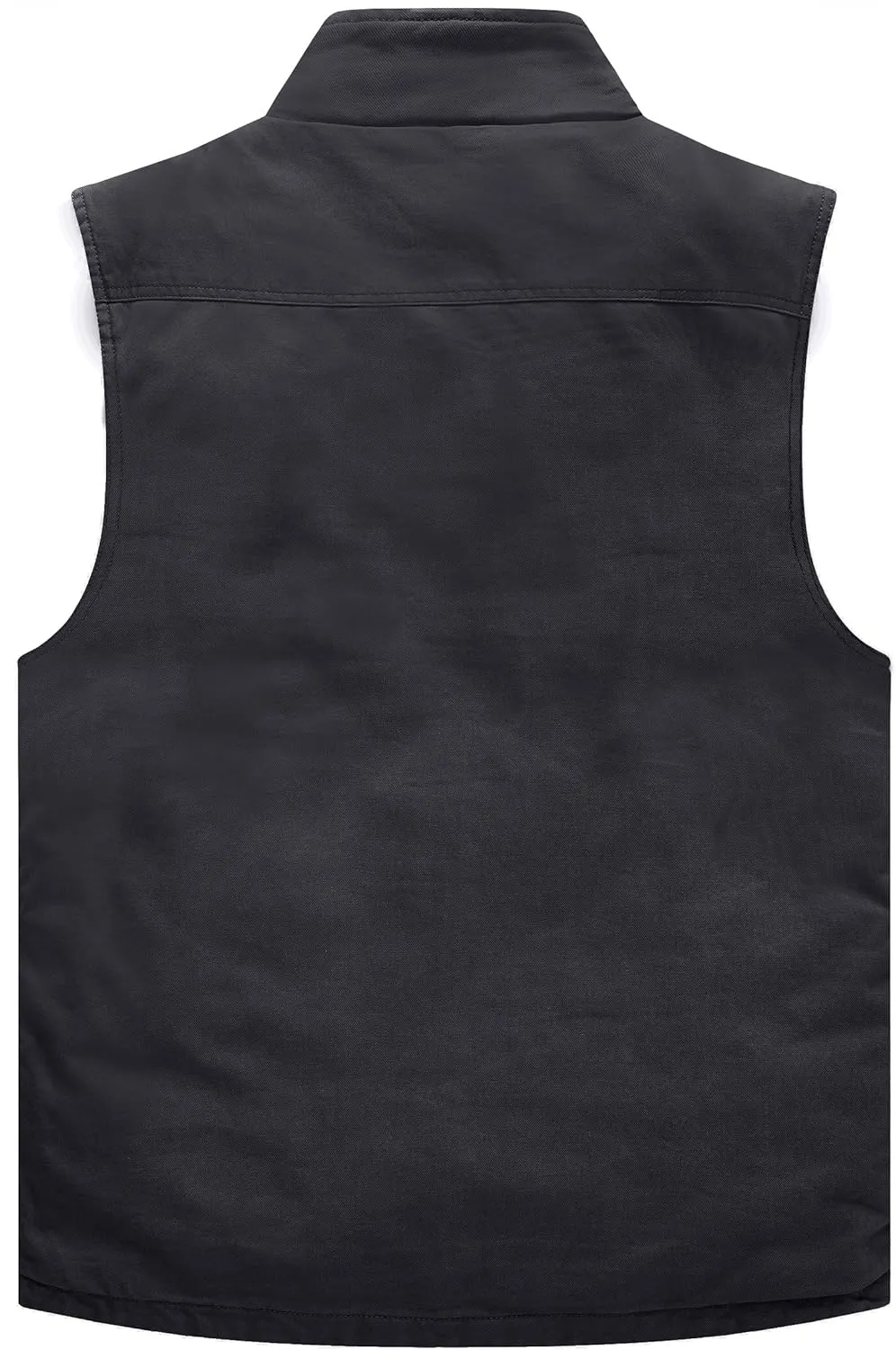 WenVen Men's Winter Warm Quilted Lined Multi Pockets Puffer Vest