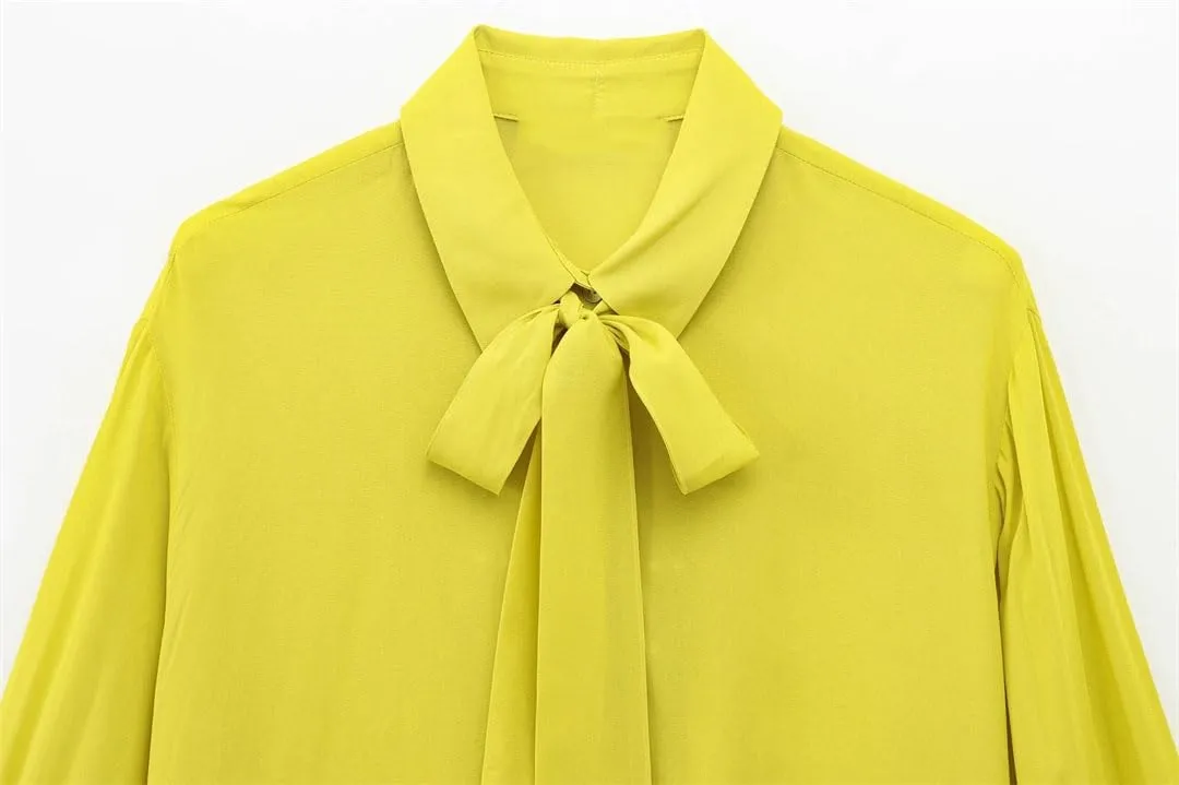 Women Embroidered Long-Sleeved Blouse Elegant Asymmetrical Hem Shirts Solid Colid Button Top