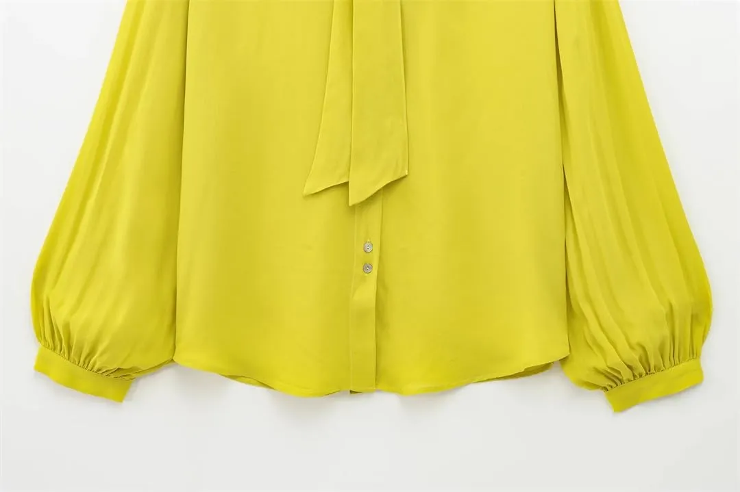 Women Embroidered Long-Sleeved Blouse Elegant Asymmetrical Hem Shirts Solid Colid Button Top