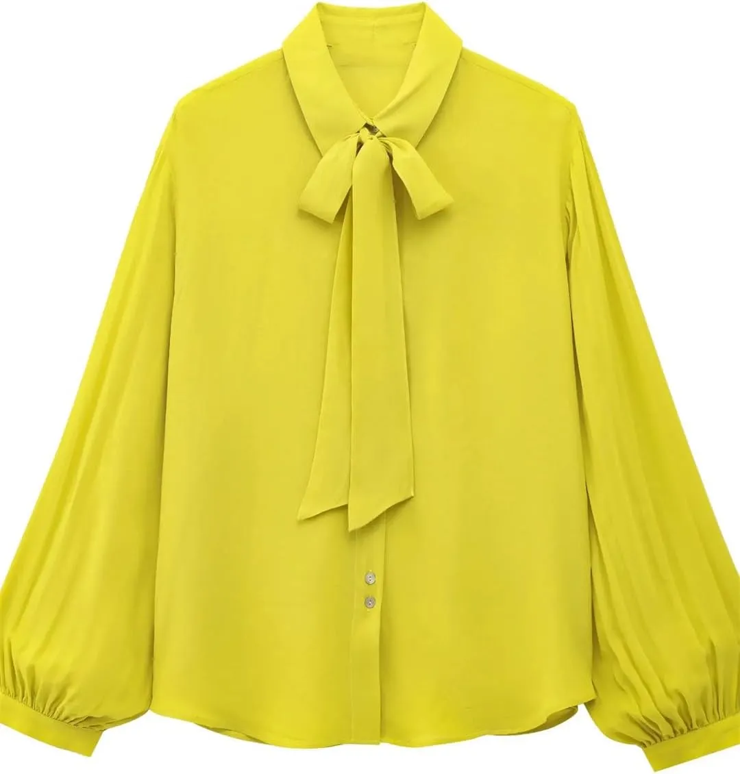 Women Embroidered Long-Sleeved Blouse Elegant Asymmetrical Hem Shirts Solid Colid Button Top