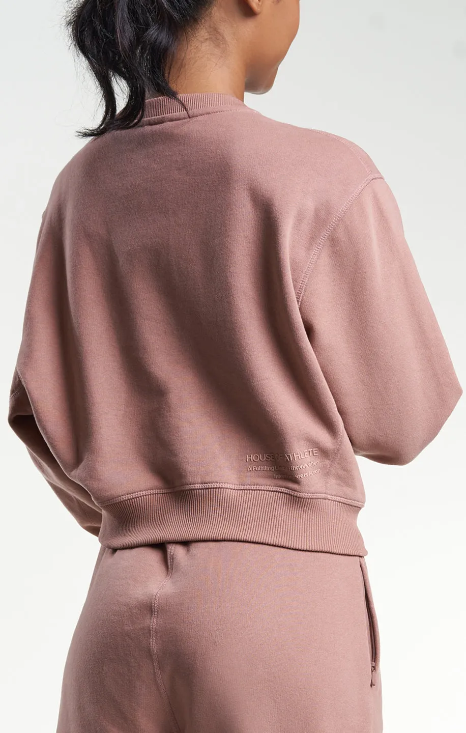 Womens Casual Crop Sweatshirt Neutral