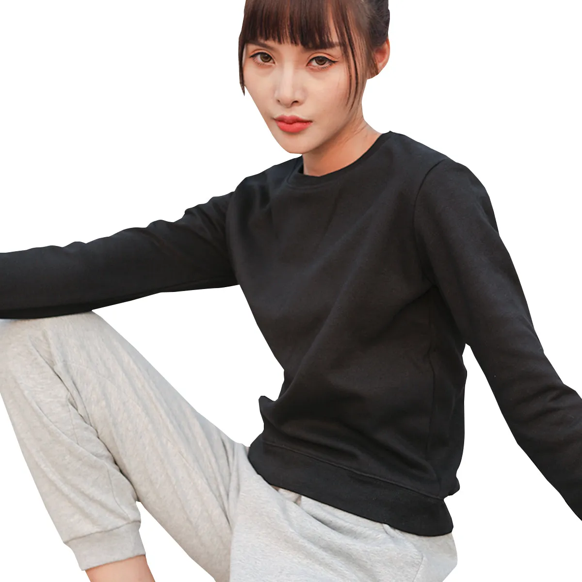 Women's Pullover O-Neck Sweatshirt & Sweatpants Set