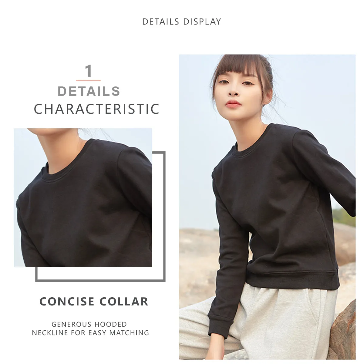 Women's Pullover O-Neck Sweatshirt & Sweatpants Set