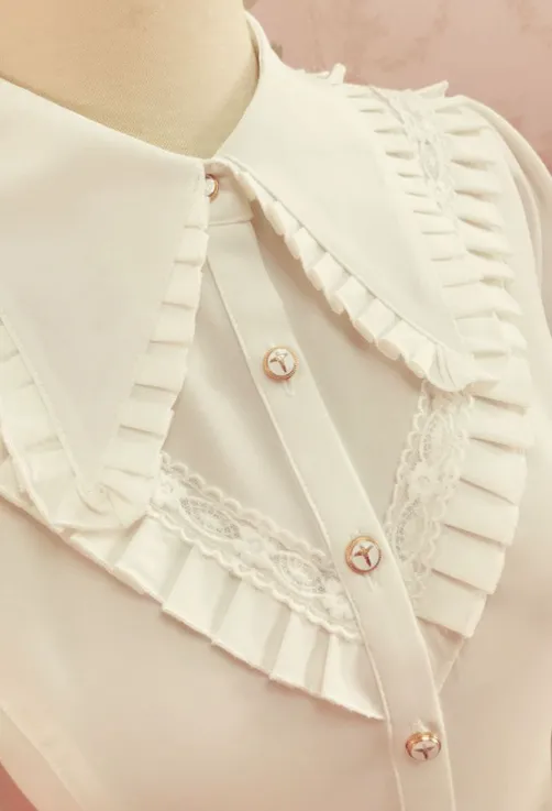 Yilia~Elegant Lolita Long Sleeve Slim Fit Blouse