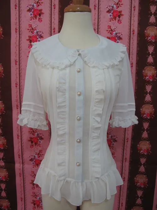 Yilia~Elegant Lolita Short Sleeve Blouse