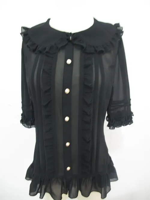 Yilia~Elegant Lolita Short Sleeve Blouse