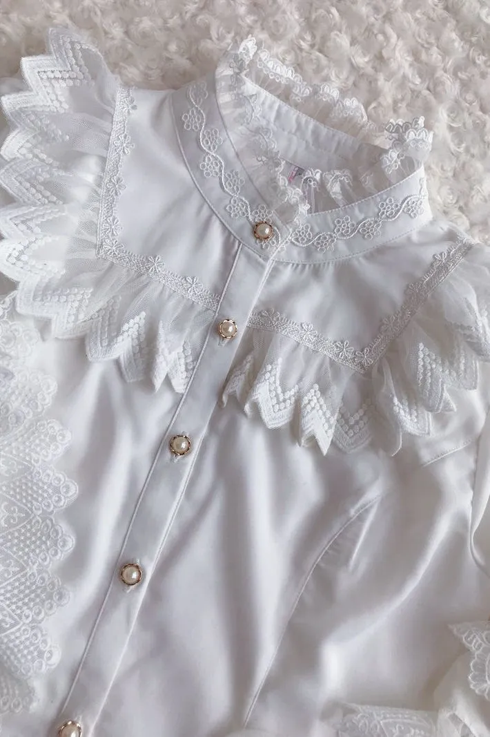 Yilia~Retro Lolita Princess Sleeve Blouse