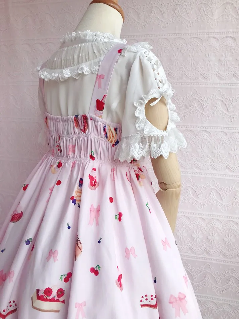 Yilia~Sweet Lolita Puff Sleeve Short Sleeve Blouse