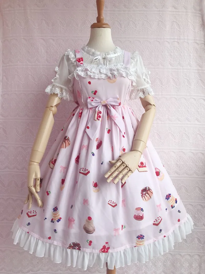Yilia~Sweet Lolita Puff Sleeve Short Sleeve Blouse