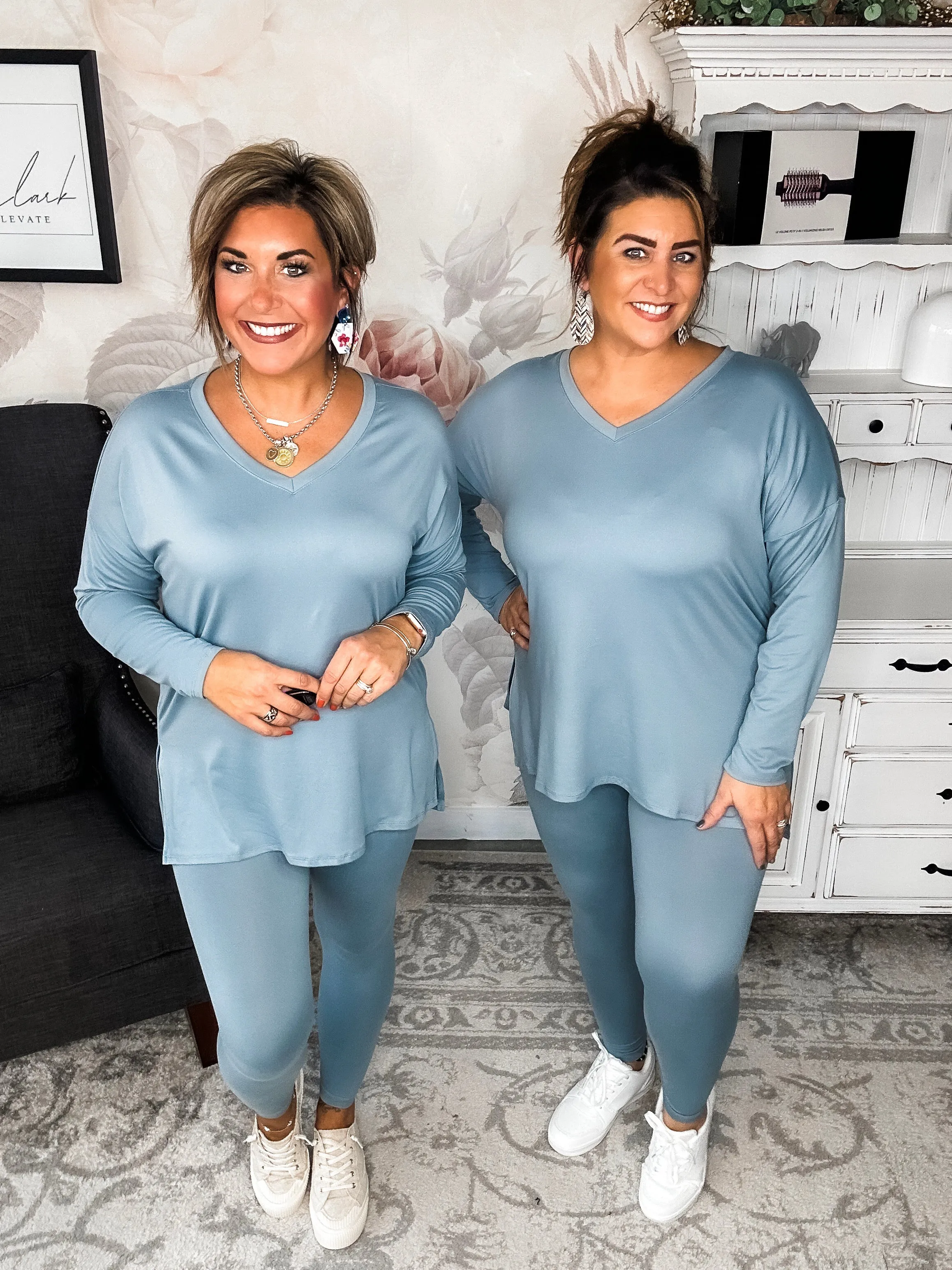 You Can't Resist This Loungewear Set - Blue Grey