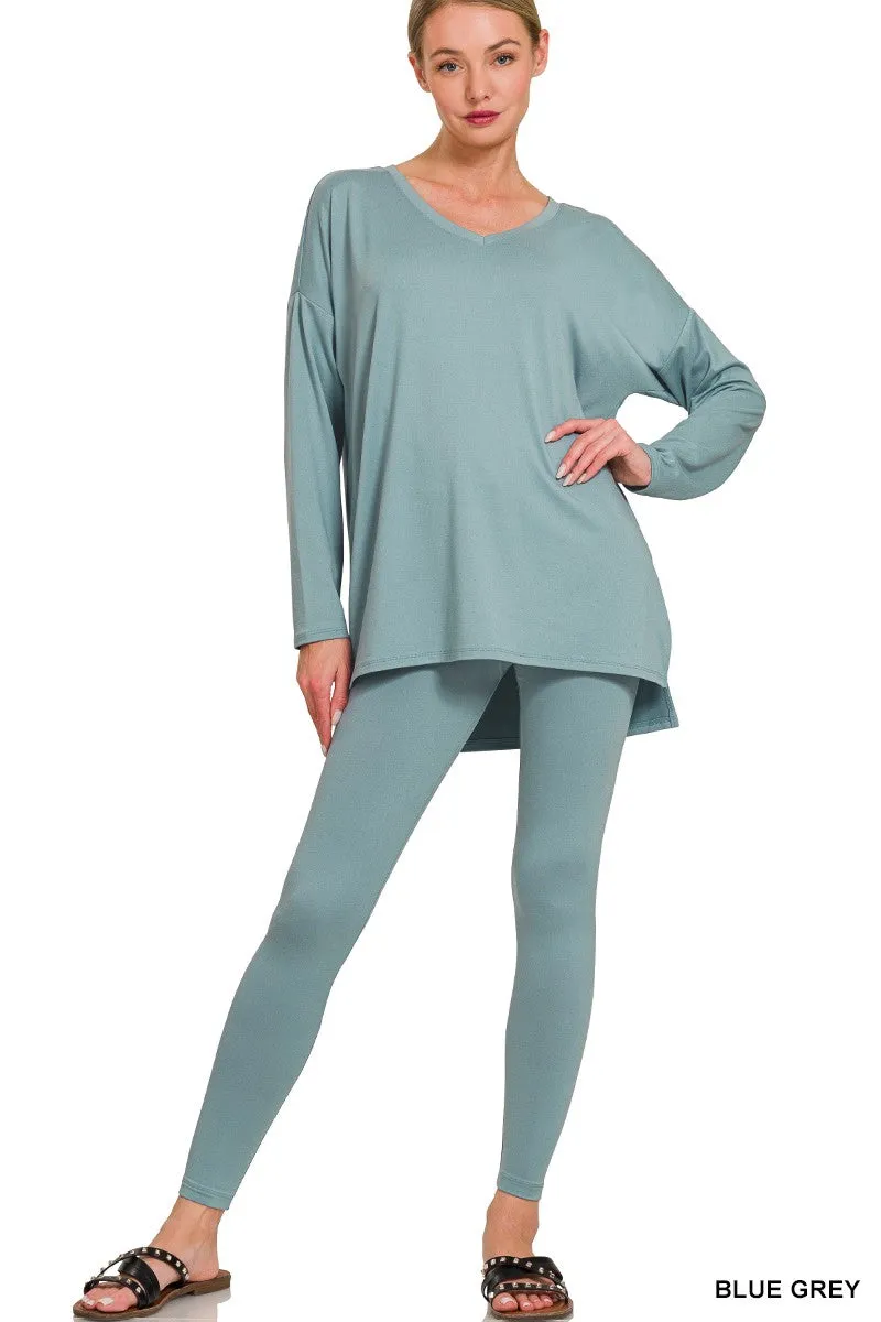 You Can't Resist This Loungewear Set - Blue Grey