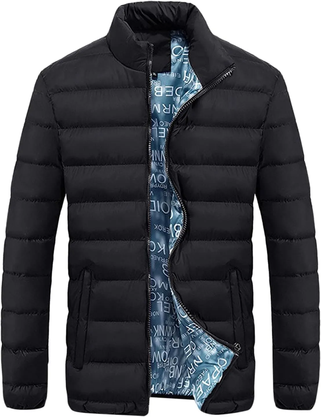 ZYXTIM Men's Hooded Puffer Jackets Winter Warm Bubble Parka Coats Lightweight Packable Down Full-Zip Water-Resistant Jacket